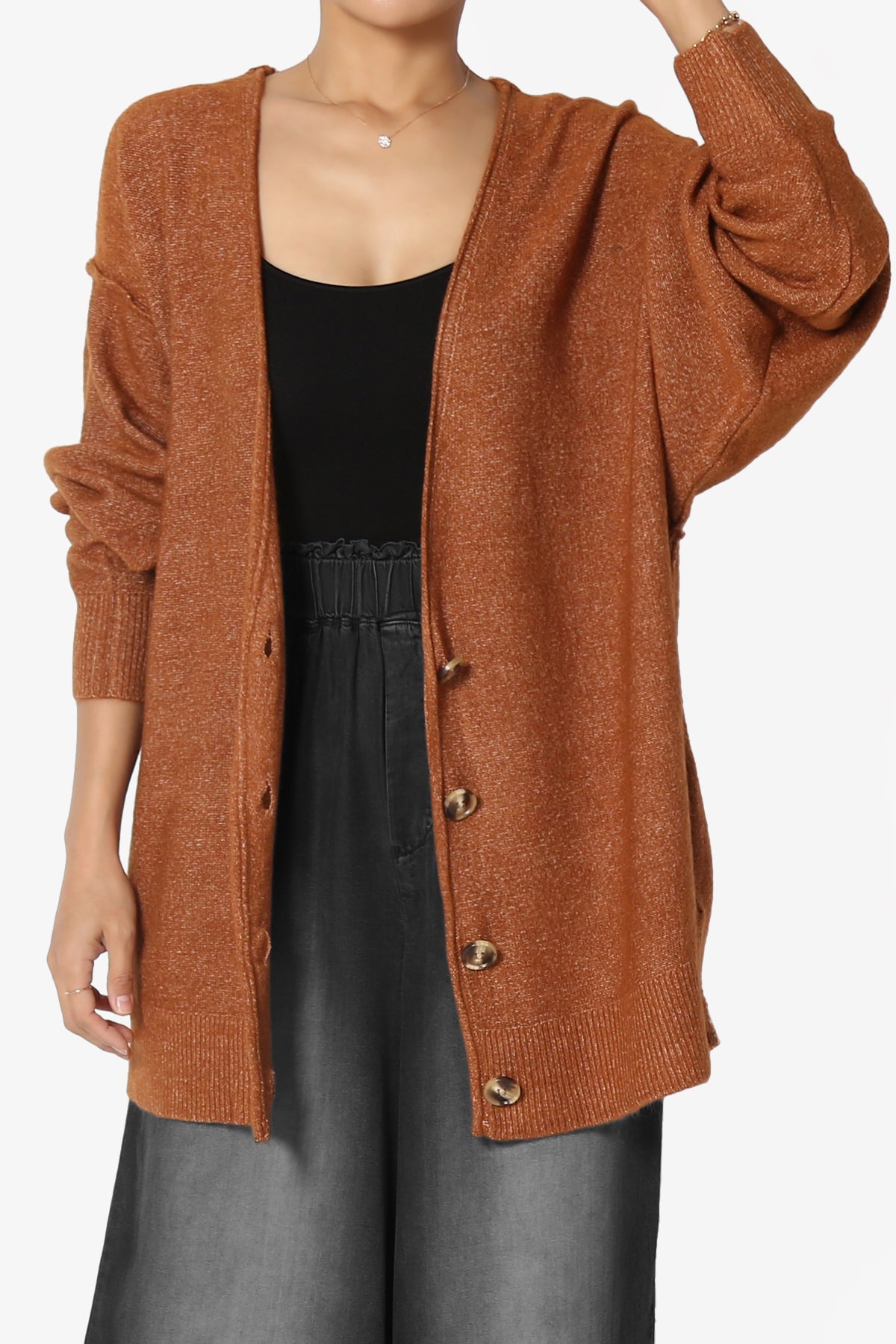 Taryn Loose Melange Knit Cardigan