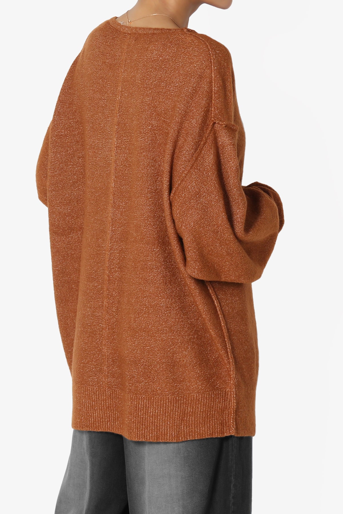 Taryn Loose Melange Knit Cardigan PLUS