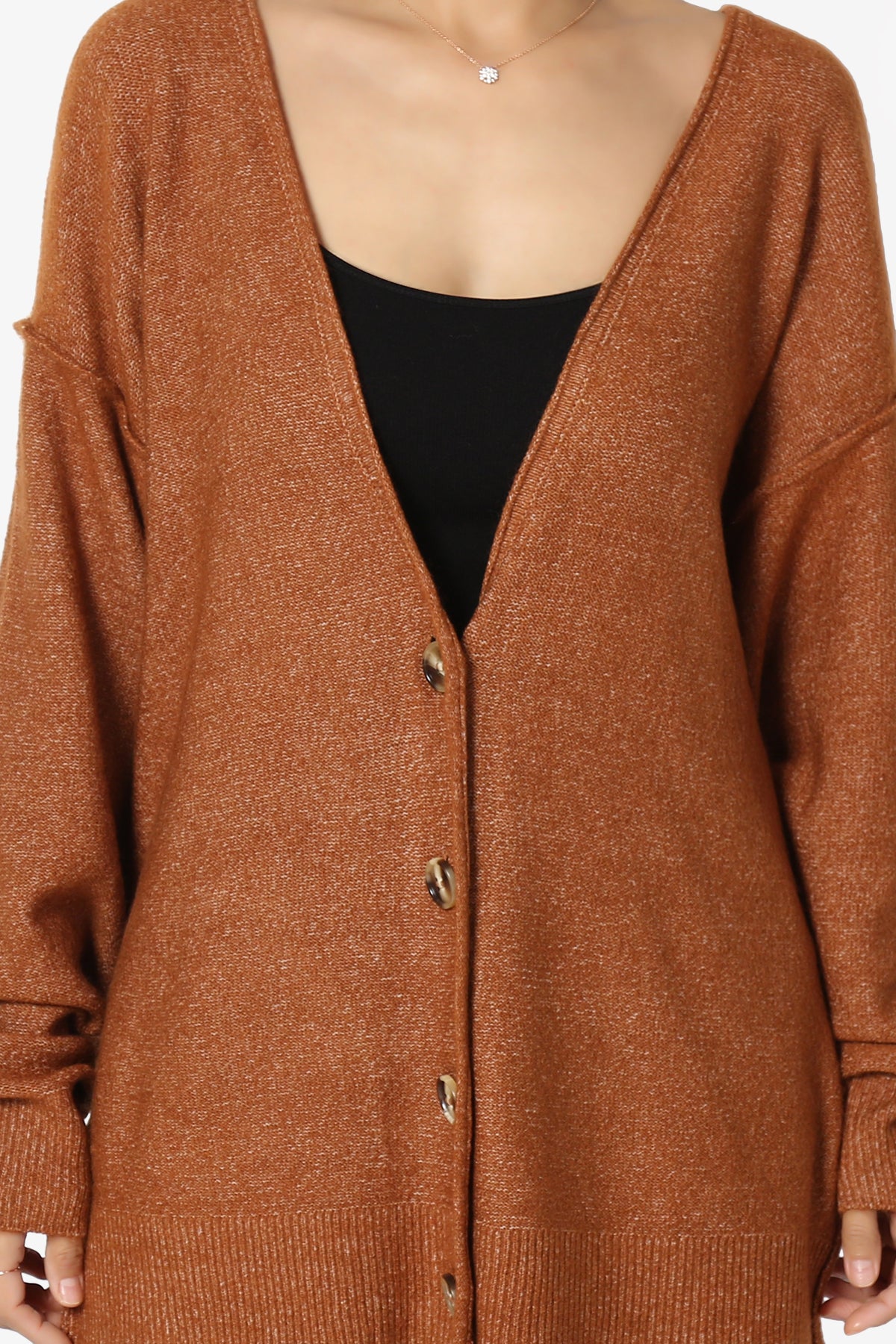 Taryn Loose Melange Knit Cardigan PLUS