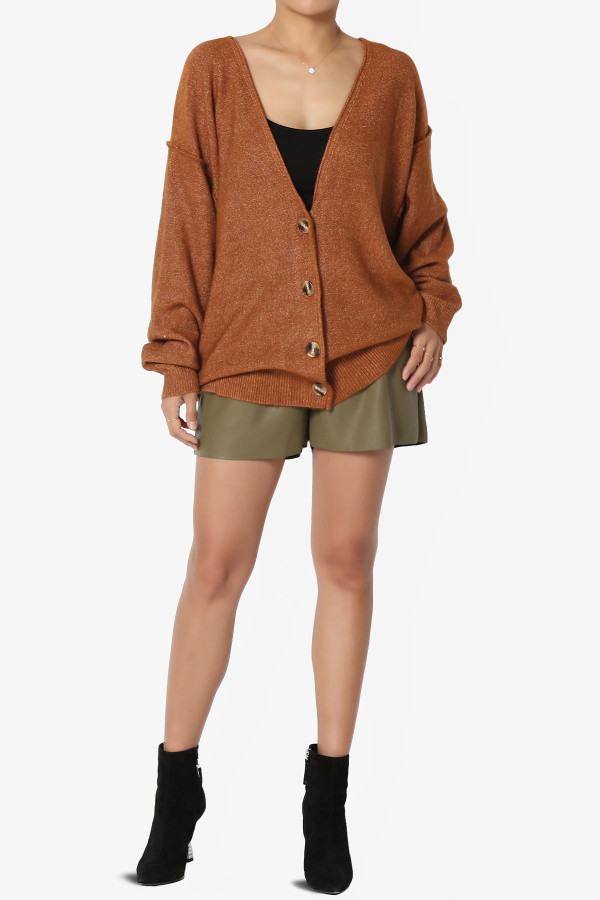 Taryn Loose Melange Knit Cardigan PLUS