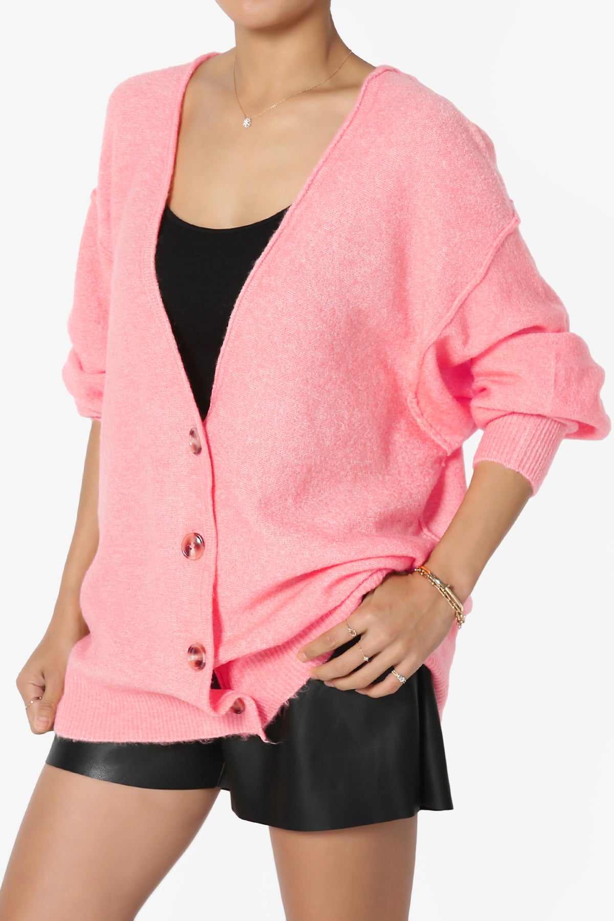 Taryn Loose Melange Knit Cardigan