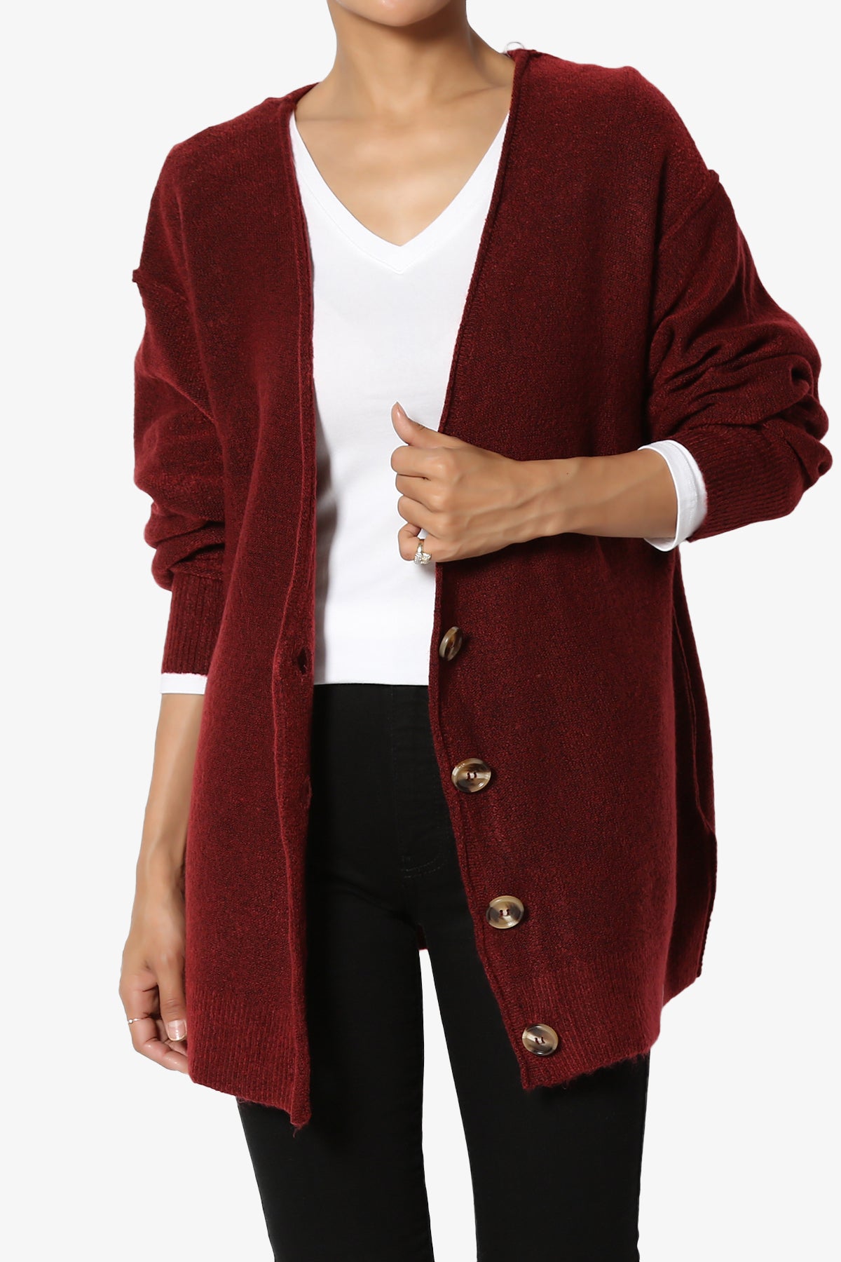 Taryn Loose Melange Knit Cardigan PLUS
