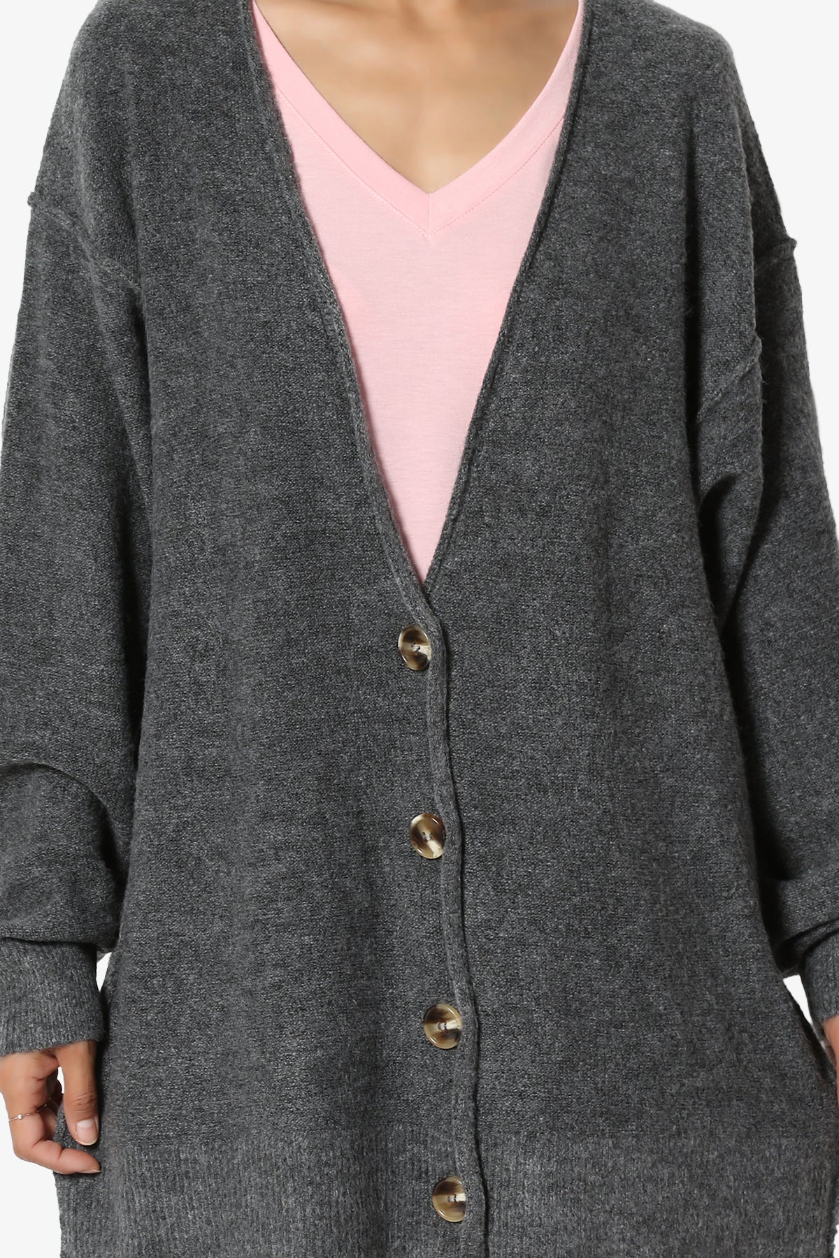 Taryn Loose Melange Knit Cardigan PLUS