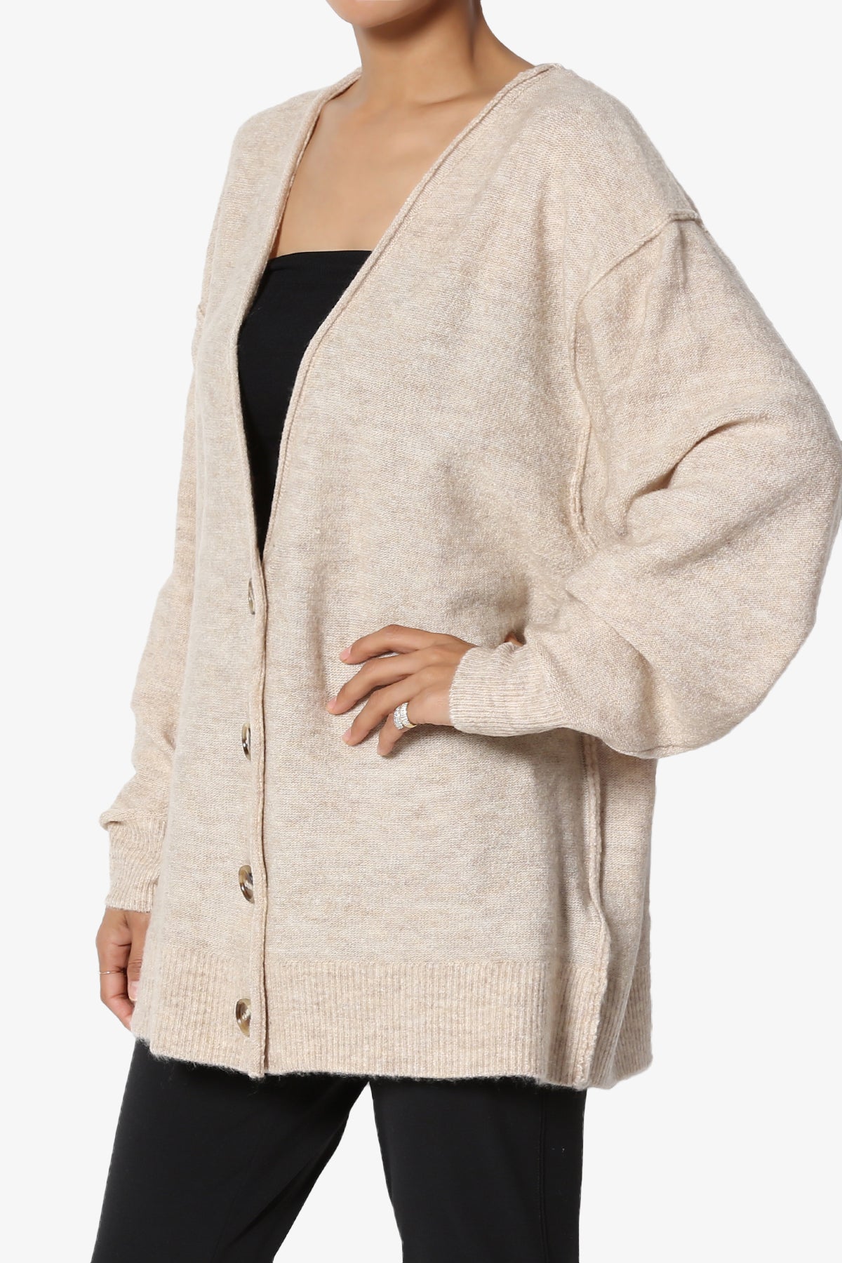 Taryn Loose Melange Knit Cardigan