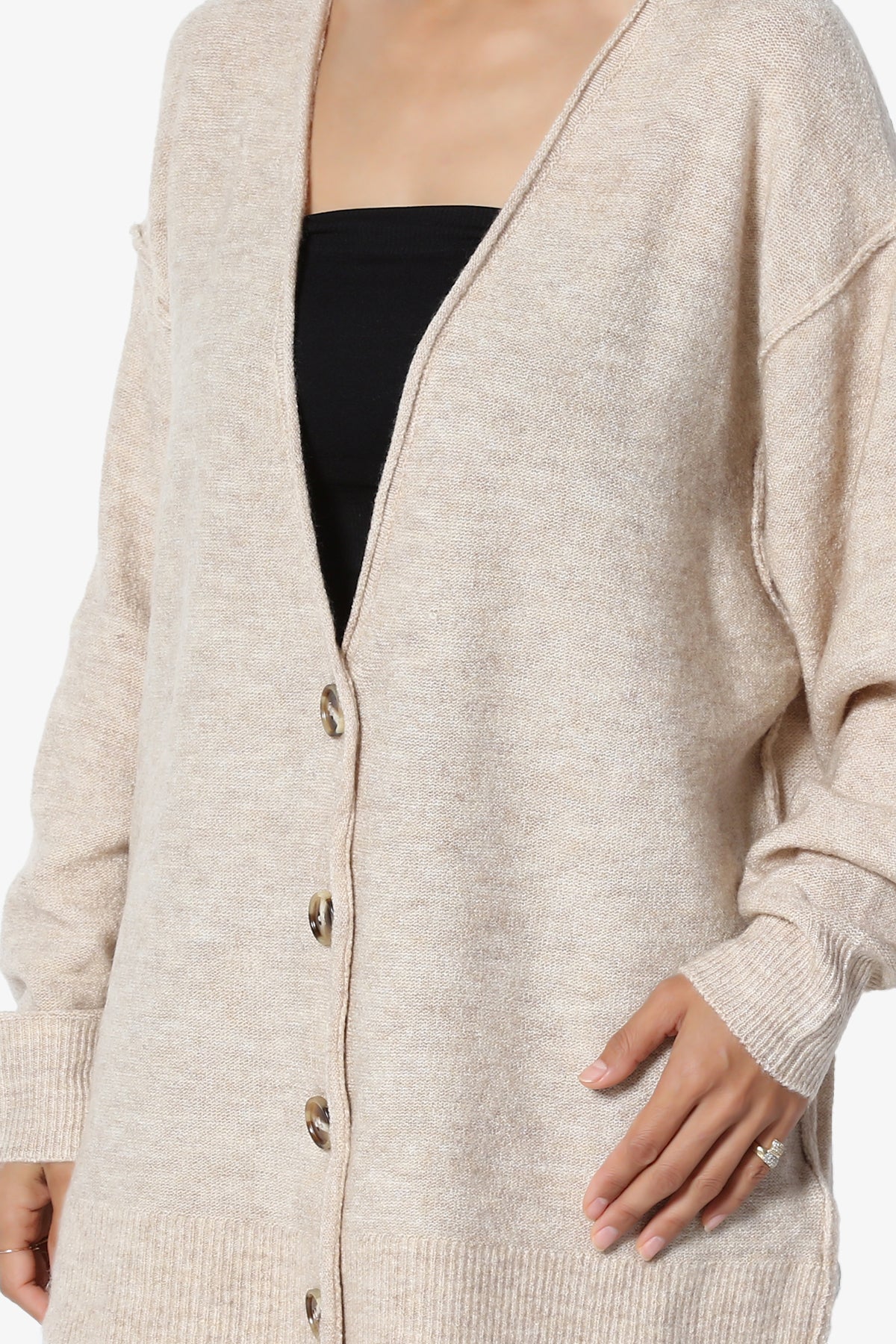 Taryn Loose Melange Knit Cardigan