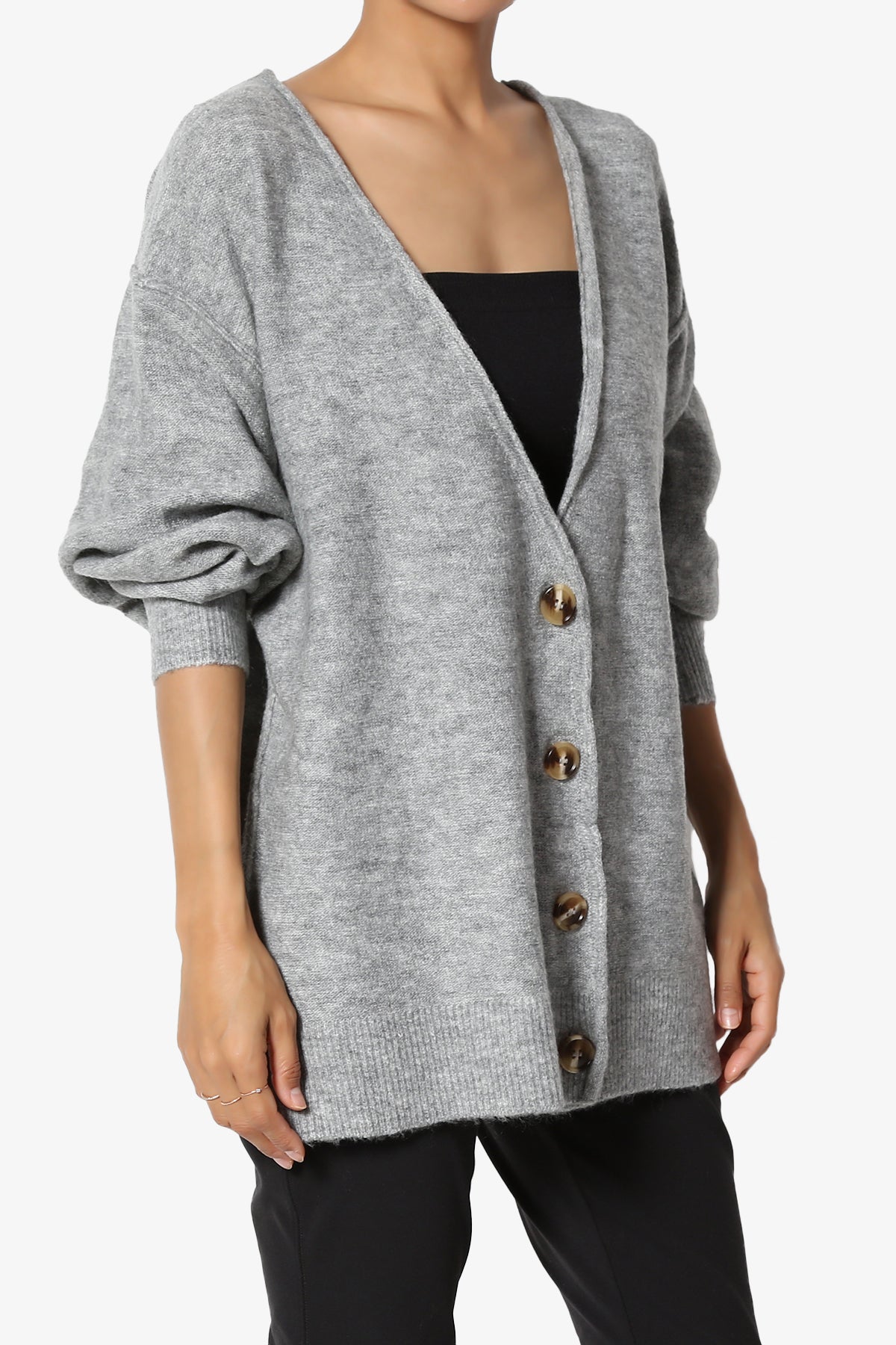 Taryn Loose Melange Knit Cardigan PLUS