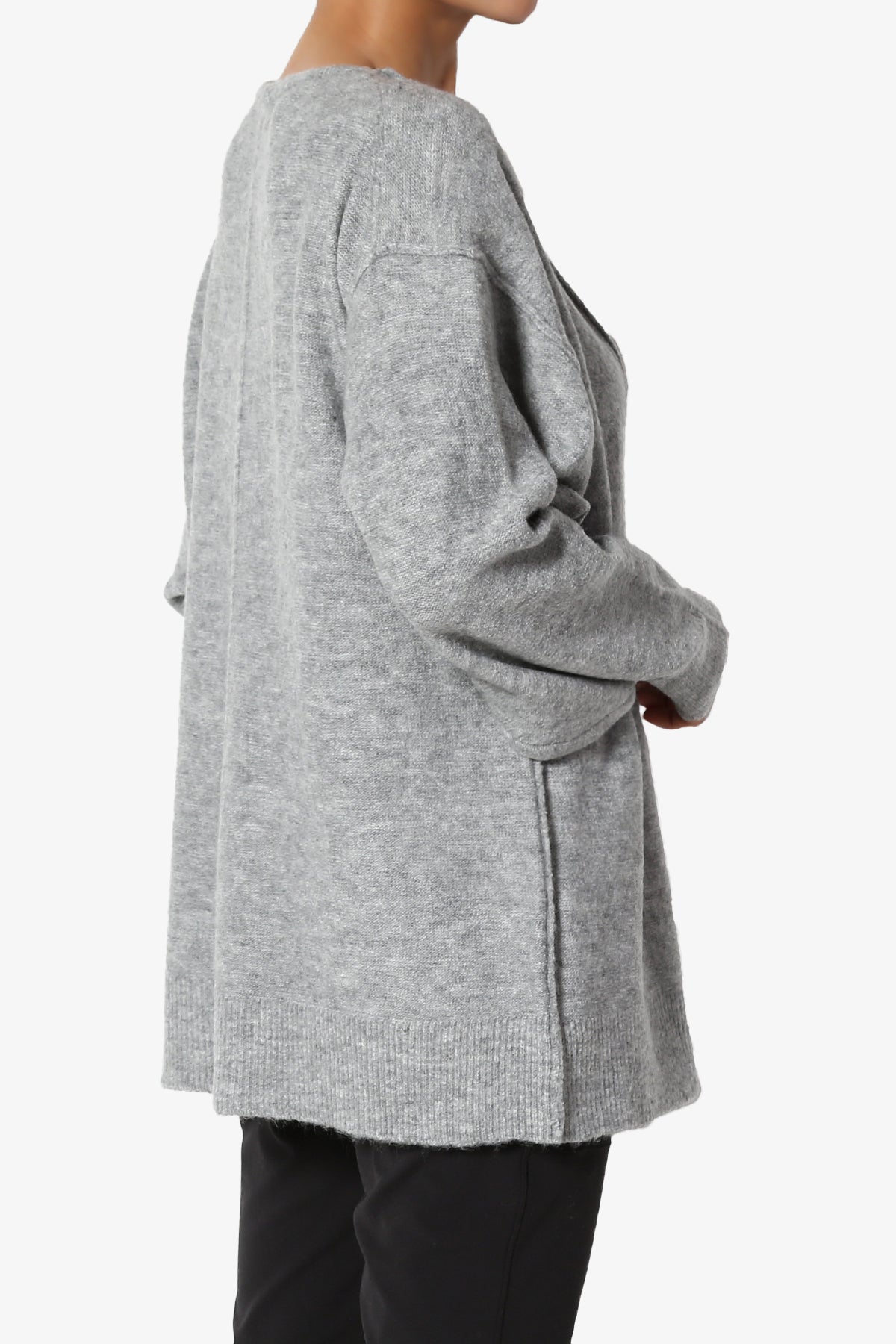 Taryn Loose Melange Knit Cardigan PLUS