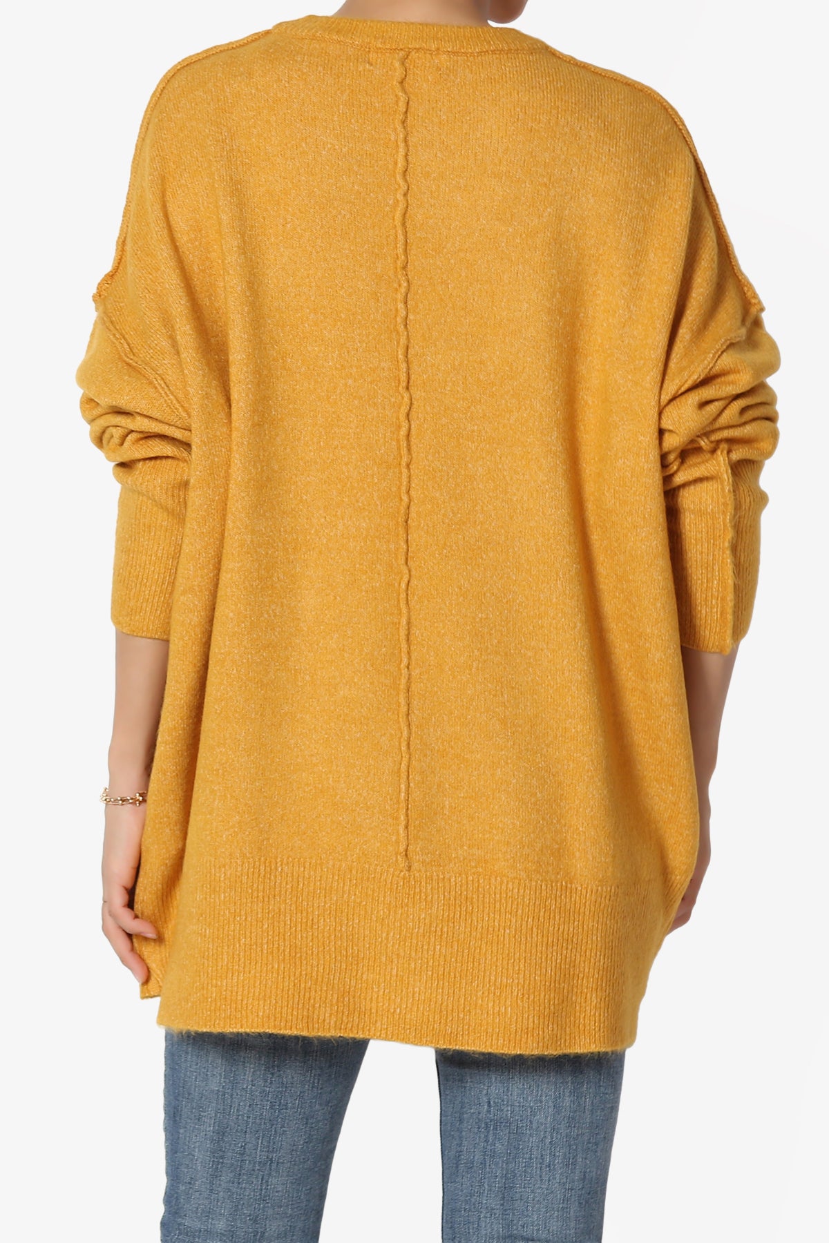Taryn Loose Melange Knit Sweater GOLDEN MUSTARD_2