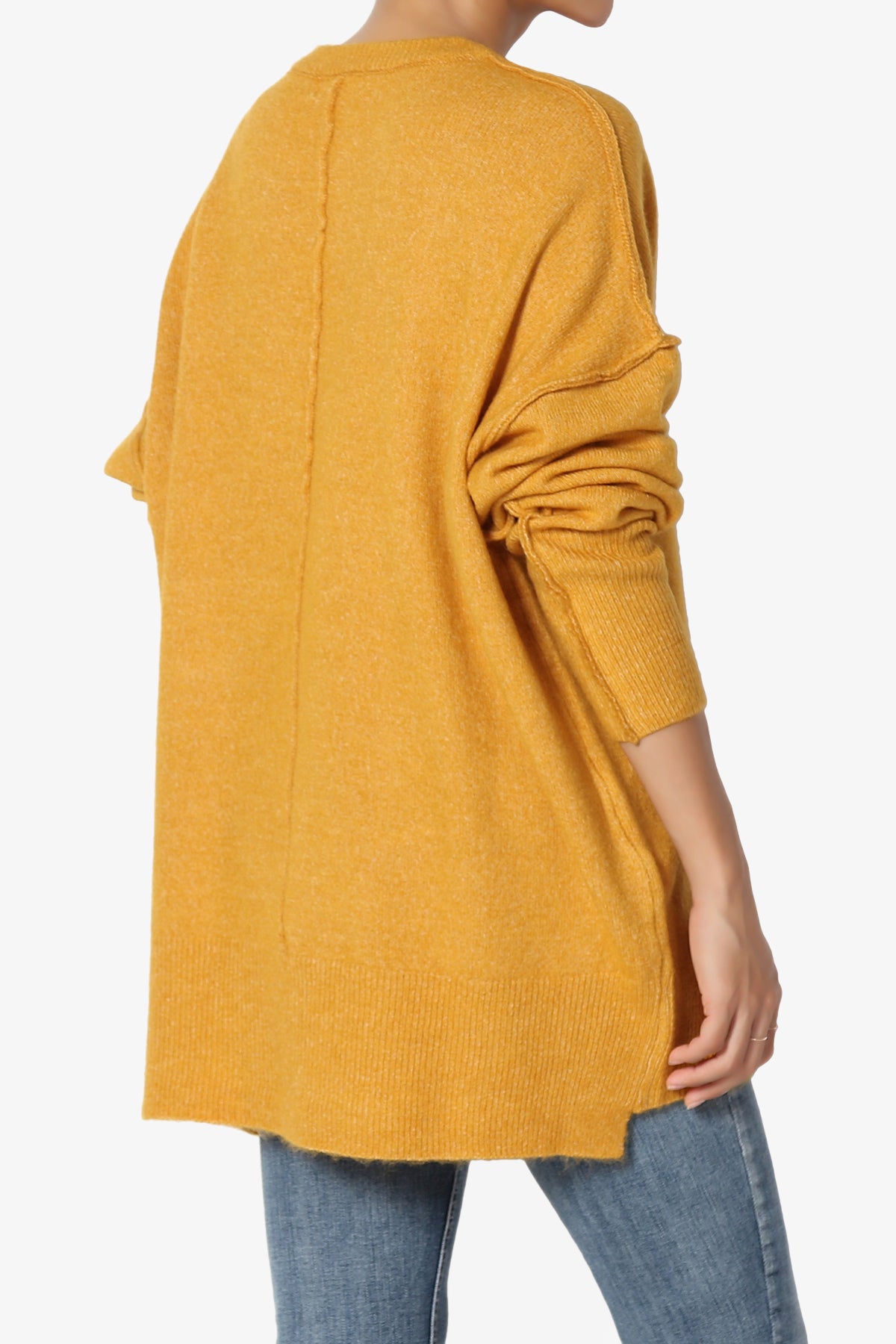Taryn Loose Melange Knit Sweater GOLDEN MUSTARD_4
