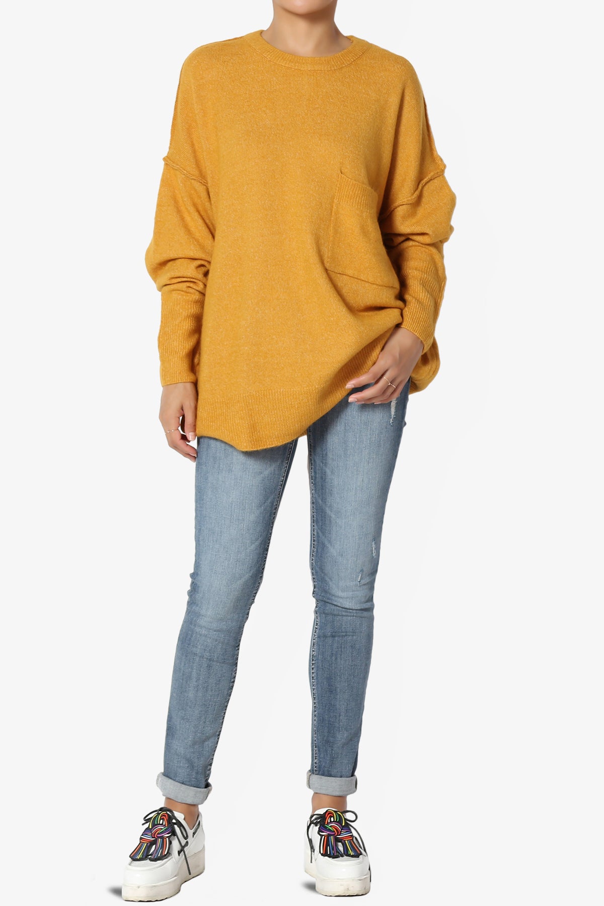 Taryn Loose Melange Knit Sweater GOLDEN MUSTARD_6