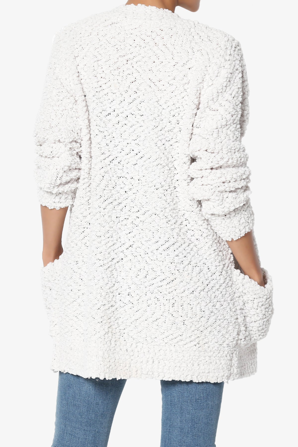 Barry Button Teddy Knit Sweater Cardigan BONE_2