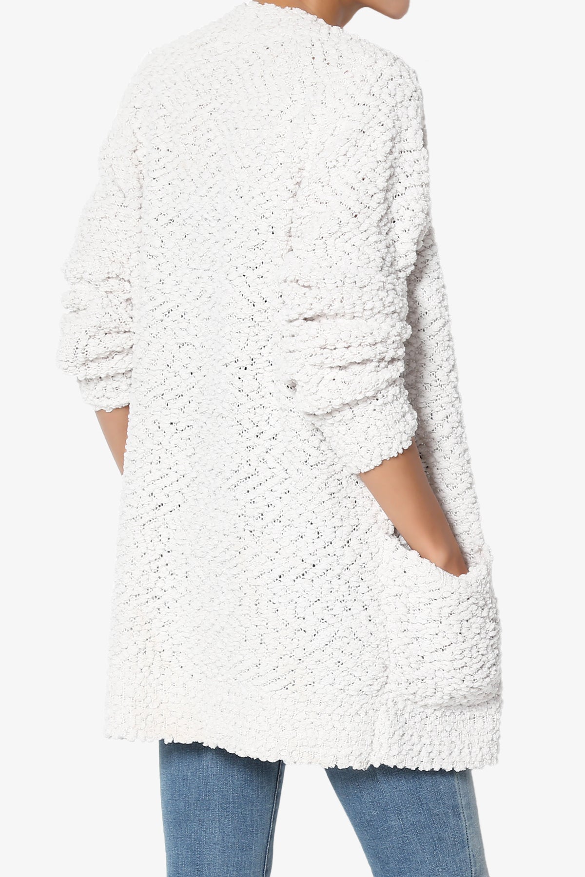 Barry Button Teddy Knit Sweater Cardigan BONE_4