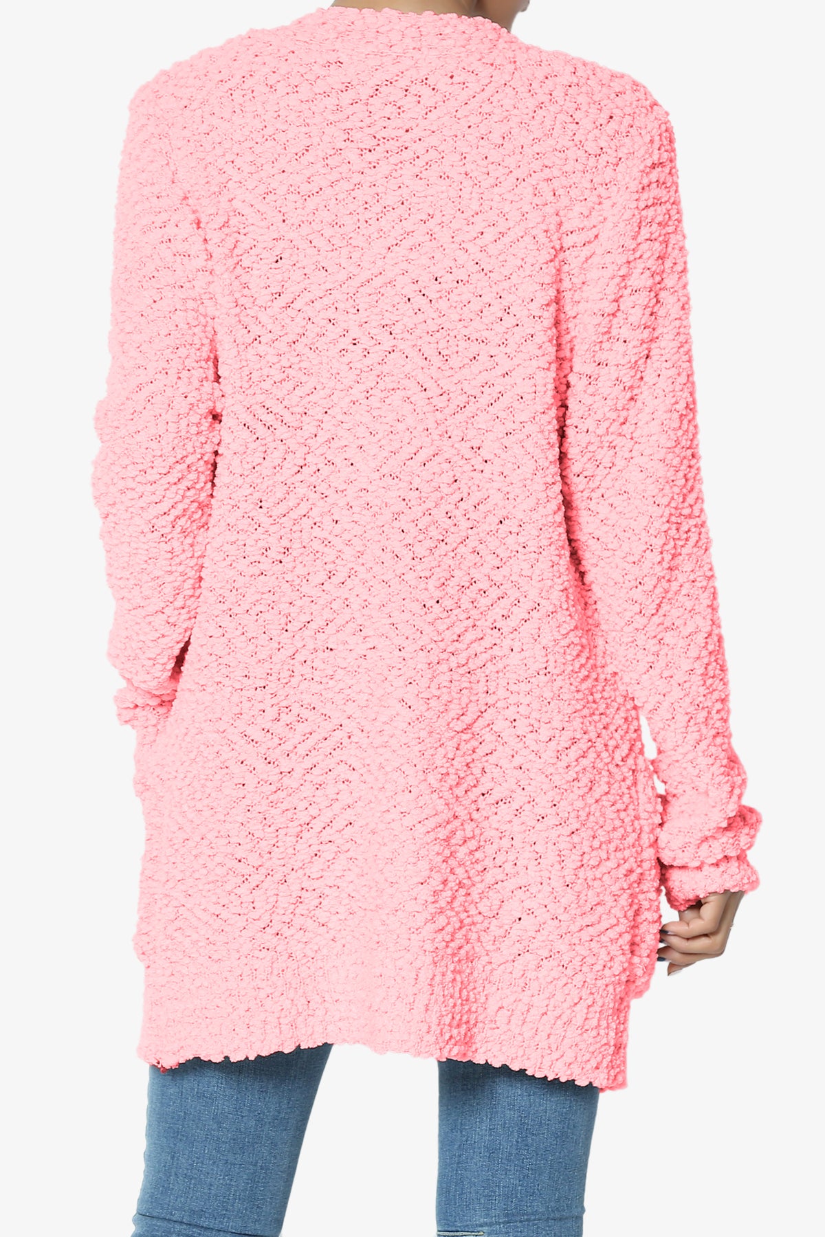Barry Button Teddy Knit Sweater Cardigan BRIGHT PINK_2