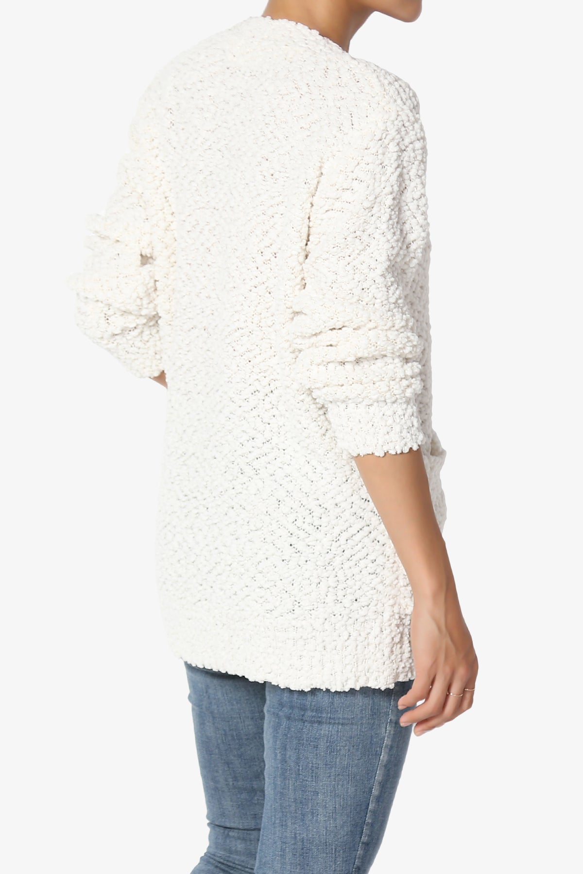 Barry Button Teddy Knit Sweater Cardigan CREAM_4