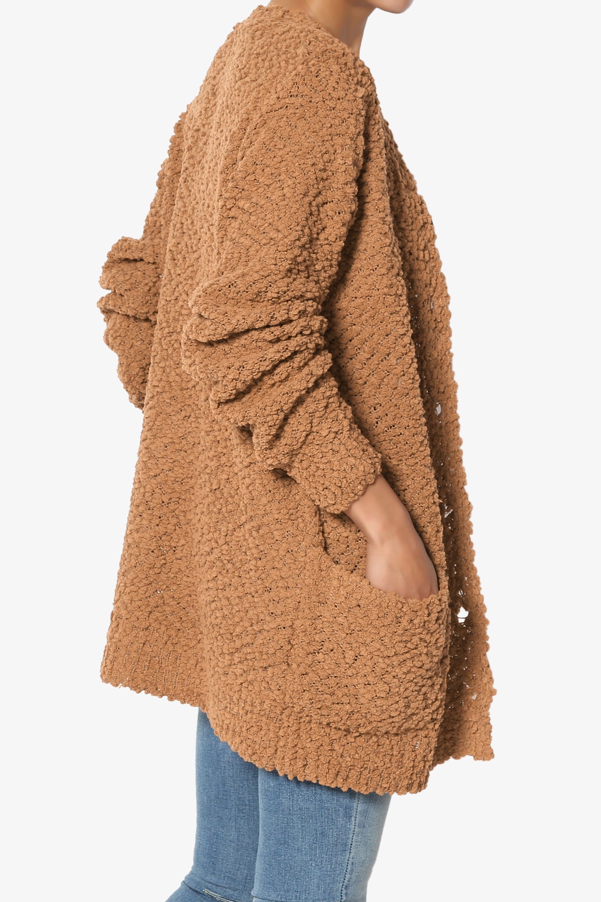 Barry Button Teddy Knit Sweater Cardigan DEEP CAMEL_4
