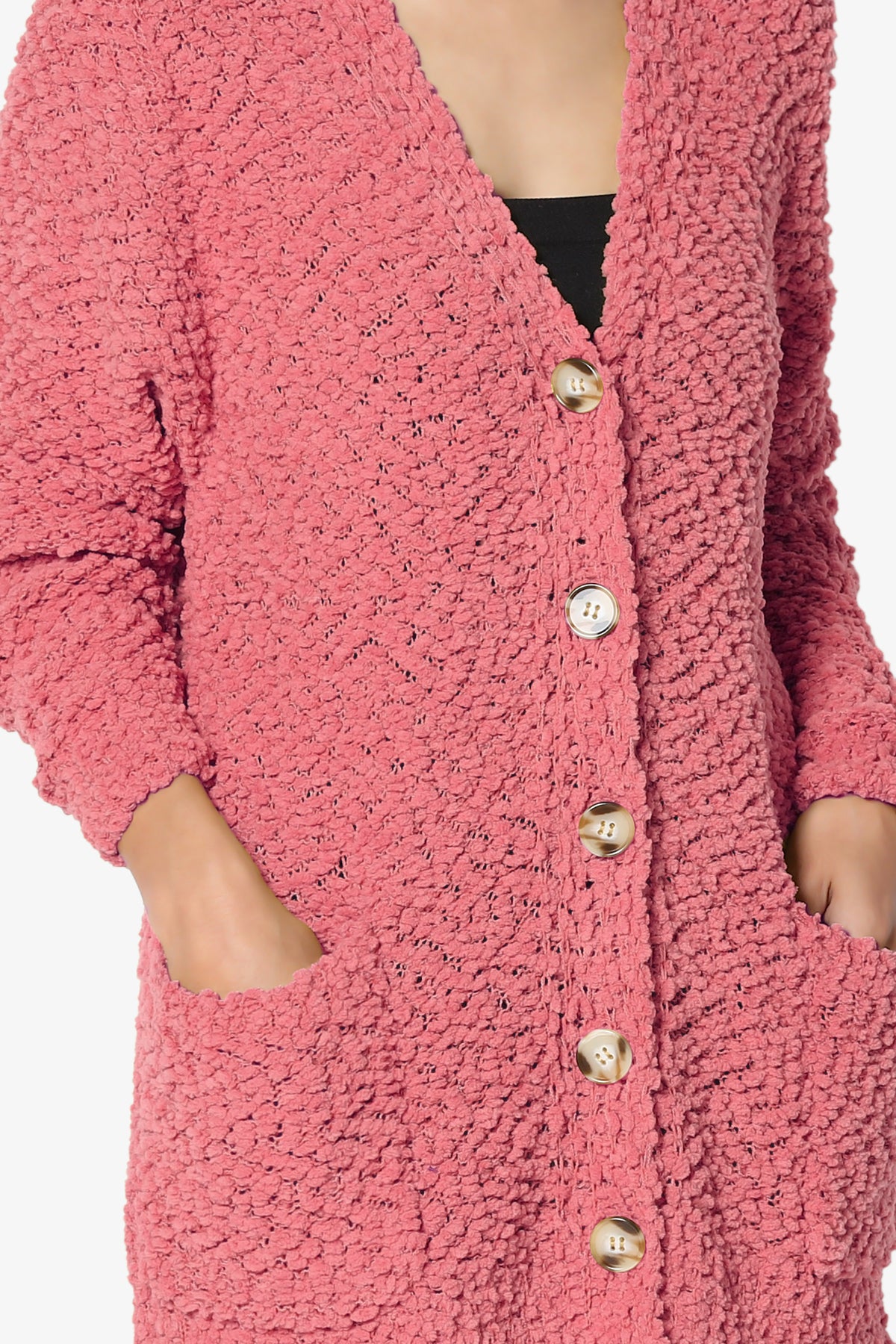 Barry Button Teddy Knit Sweater Cardigan DESERT ROSE_5