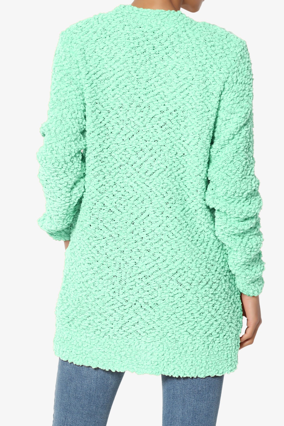 Barry Button Teddy Knit Sweater Cardigan GREEN MINT_2