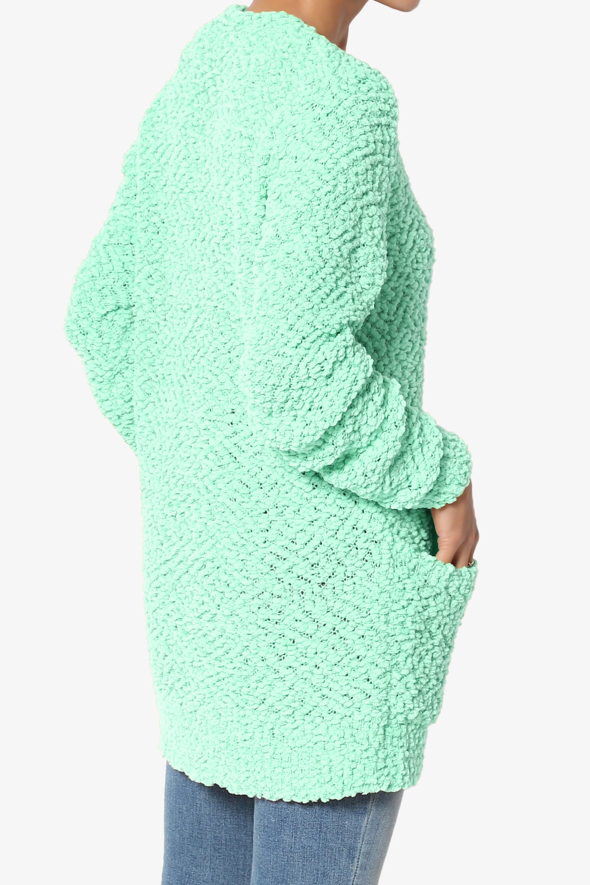 Barry Button Teddy Knit Sweater Cardigan GREEN MINT_4