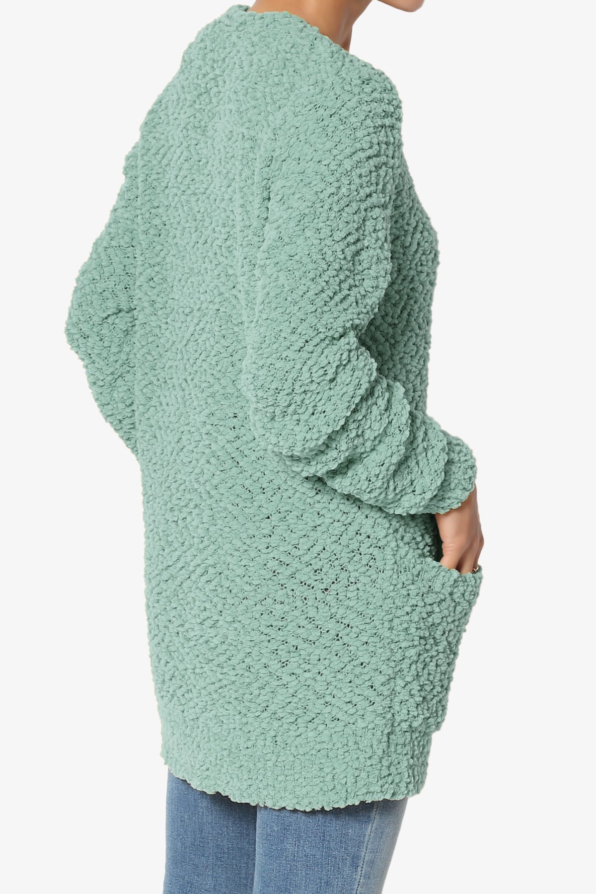 Barry Button Teddy Knit Sweater Cardigan LIGHT GREEN_4