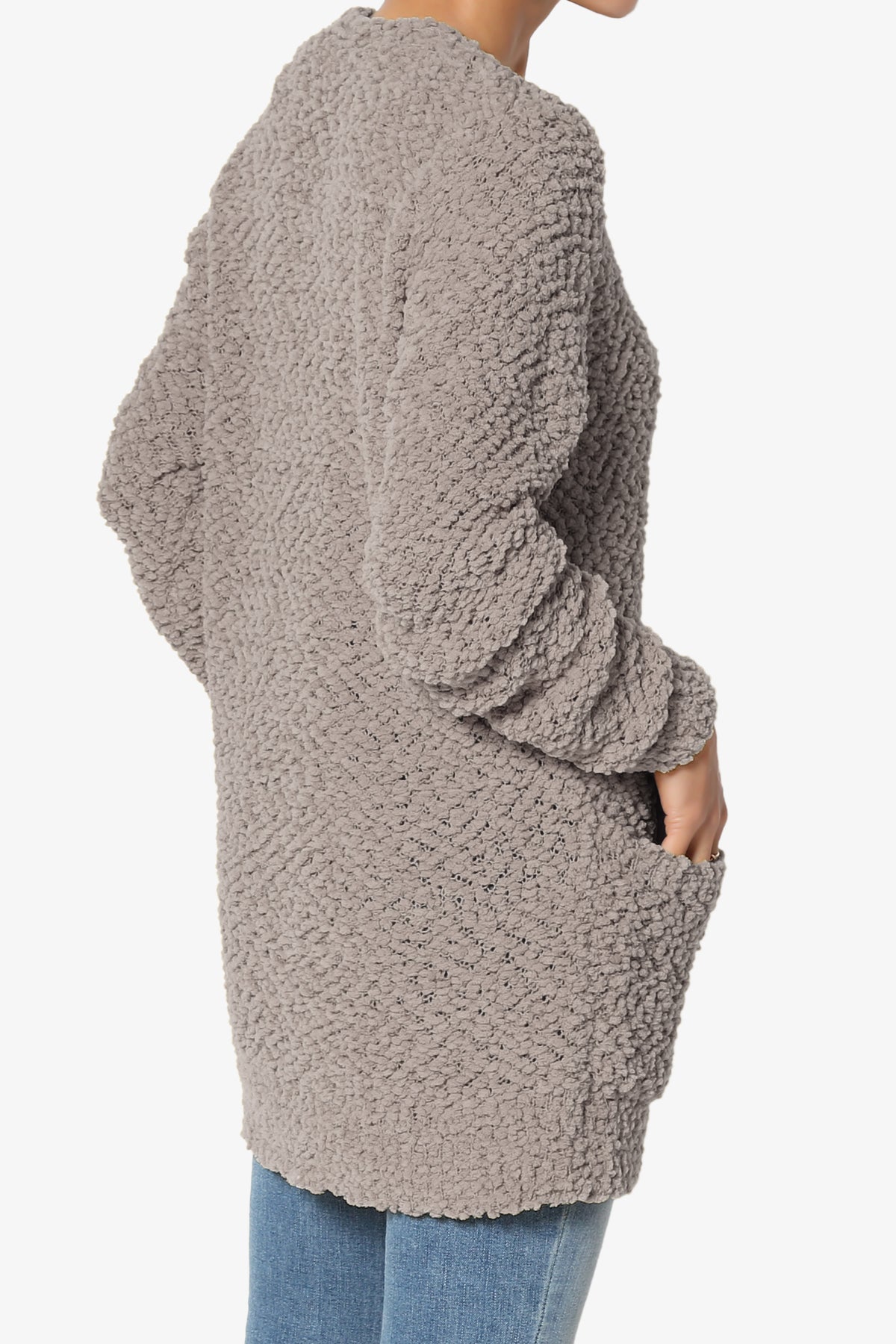 Barry Button Teddy Knit Sweater Cardigan LIGHT MOCHA_4