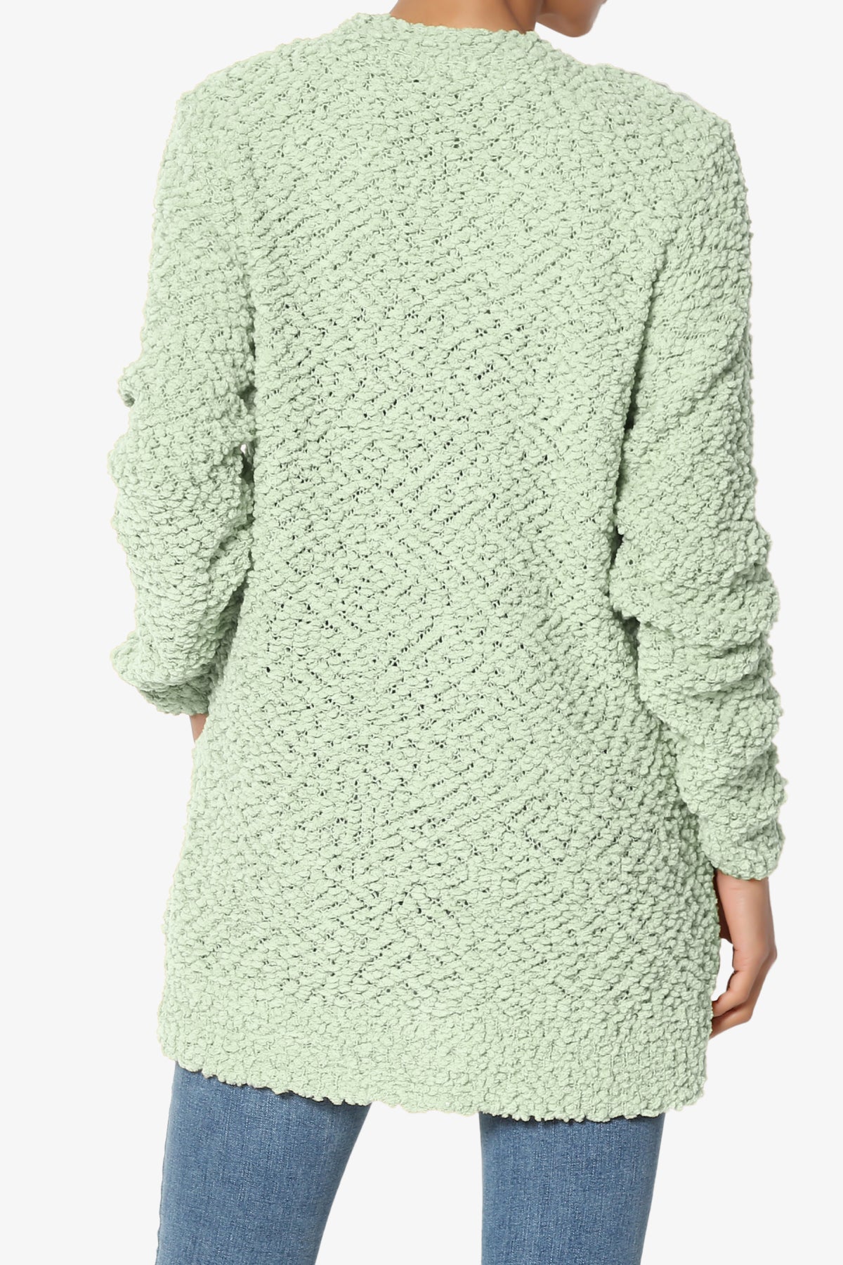 Barry Button Teddy Knit Sweater Cardigan LIGHT SAGE_2