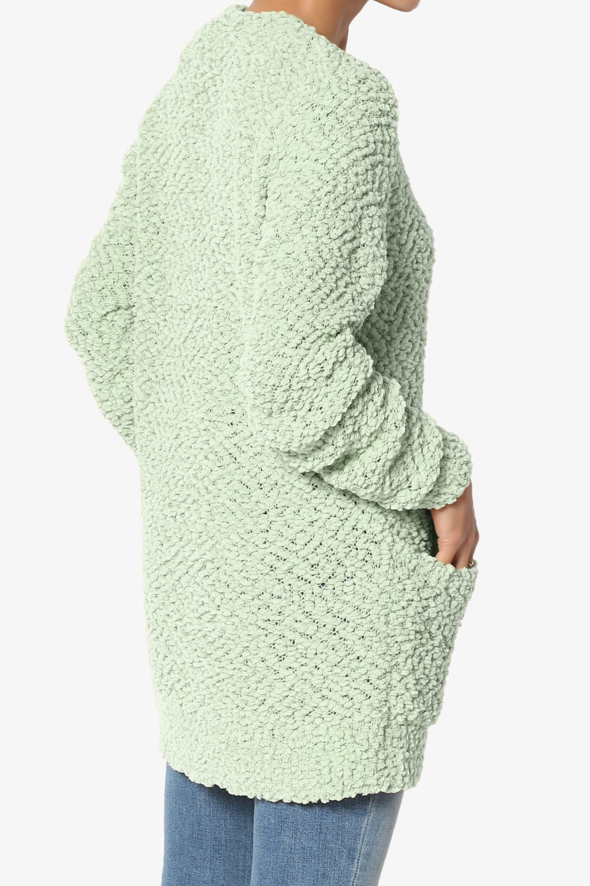 Barry Button Teddy Knit Sweater Cardigan LIGHT SAGE_4