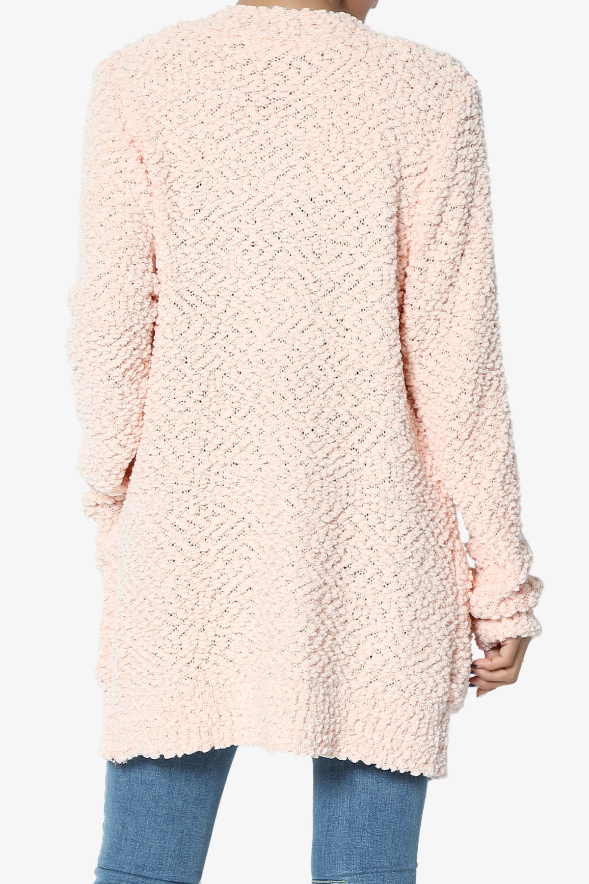 Barry Button Teddy Knit Sweater Cardigan PEACH_2