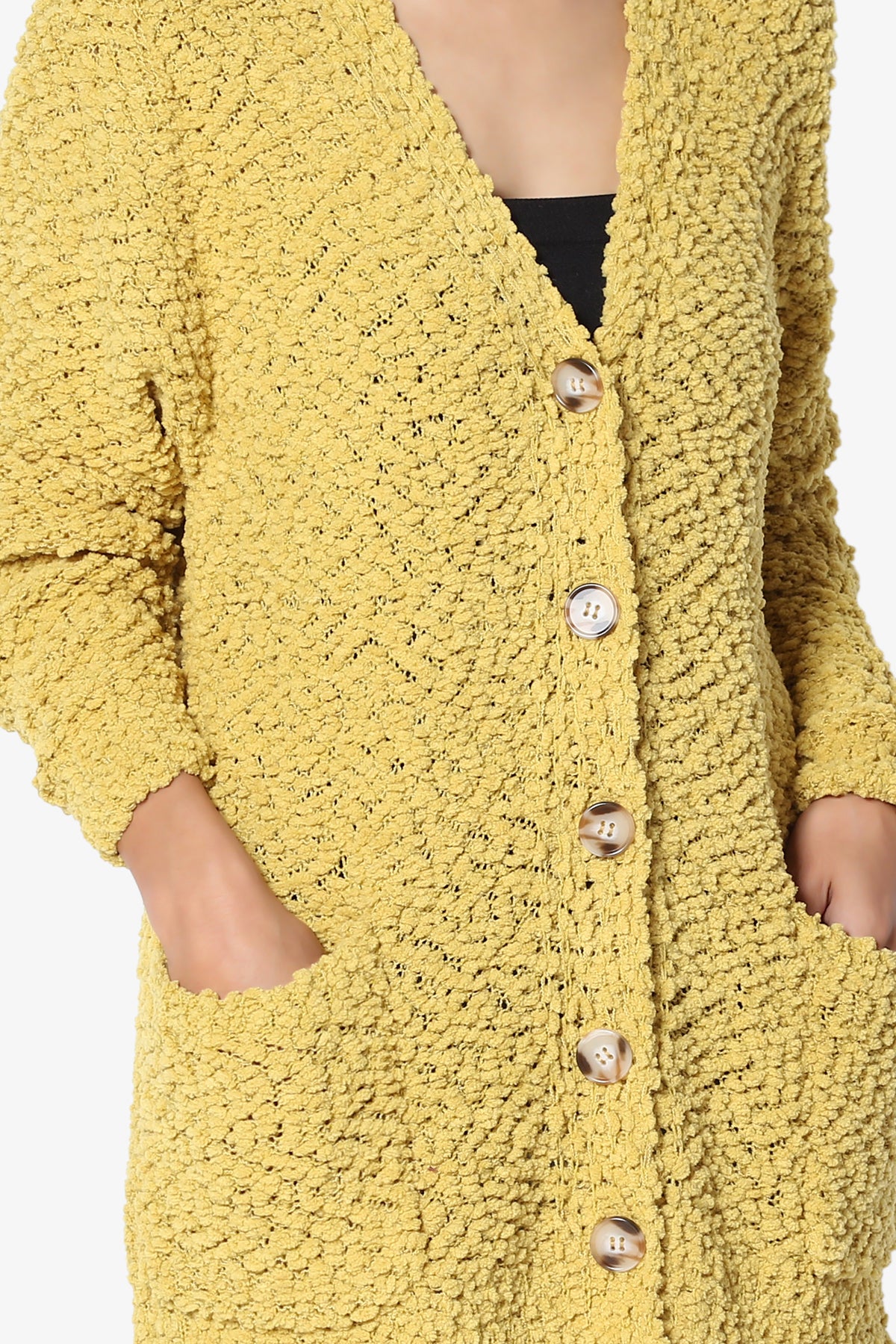 Barry Button Teddy Knit Sweater Cardigan WASABI_5