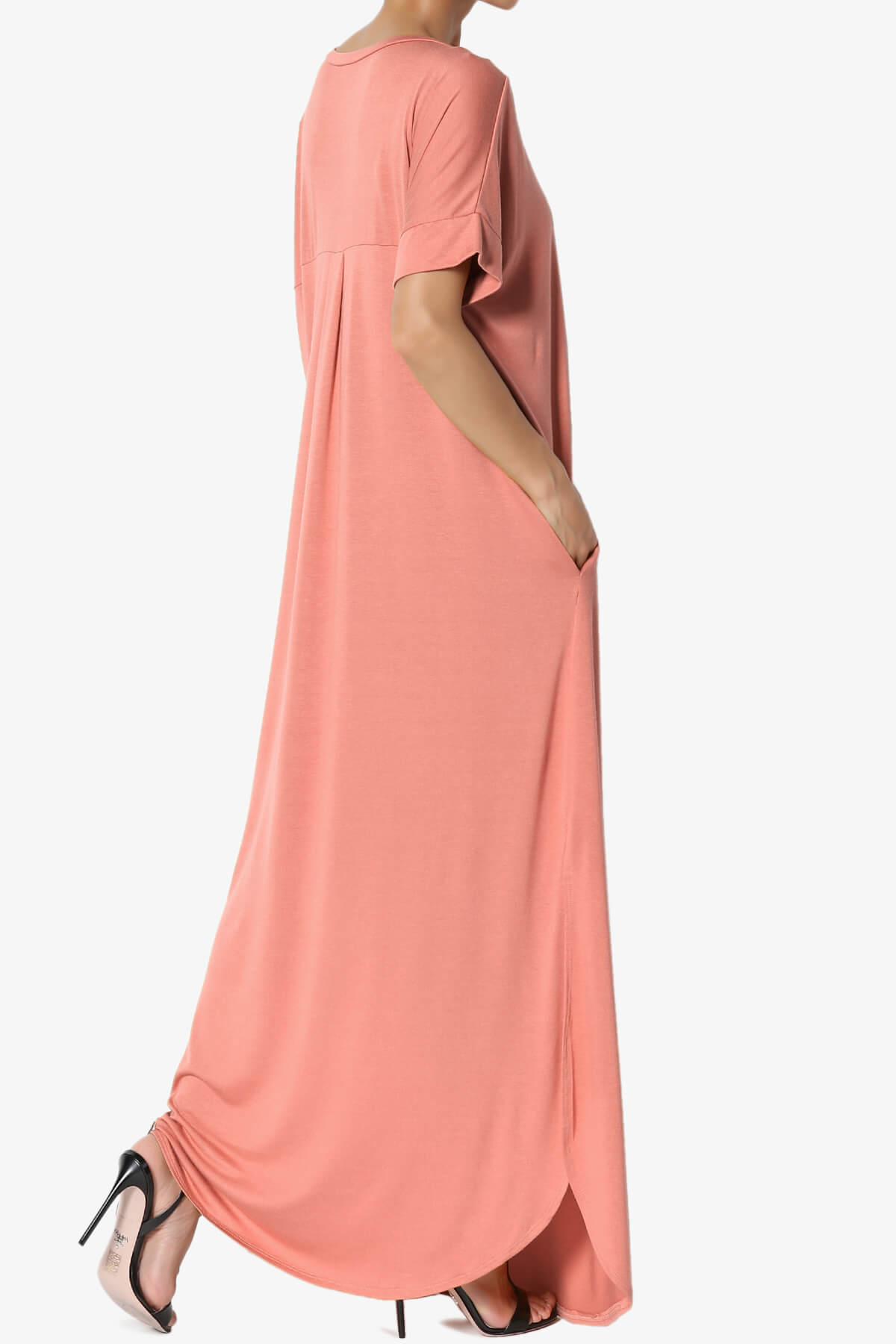 Lunar Pocket T-Shirt Maxi Dress ASH ROSE_4