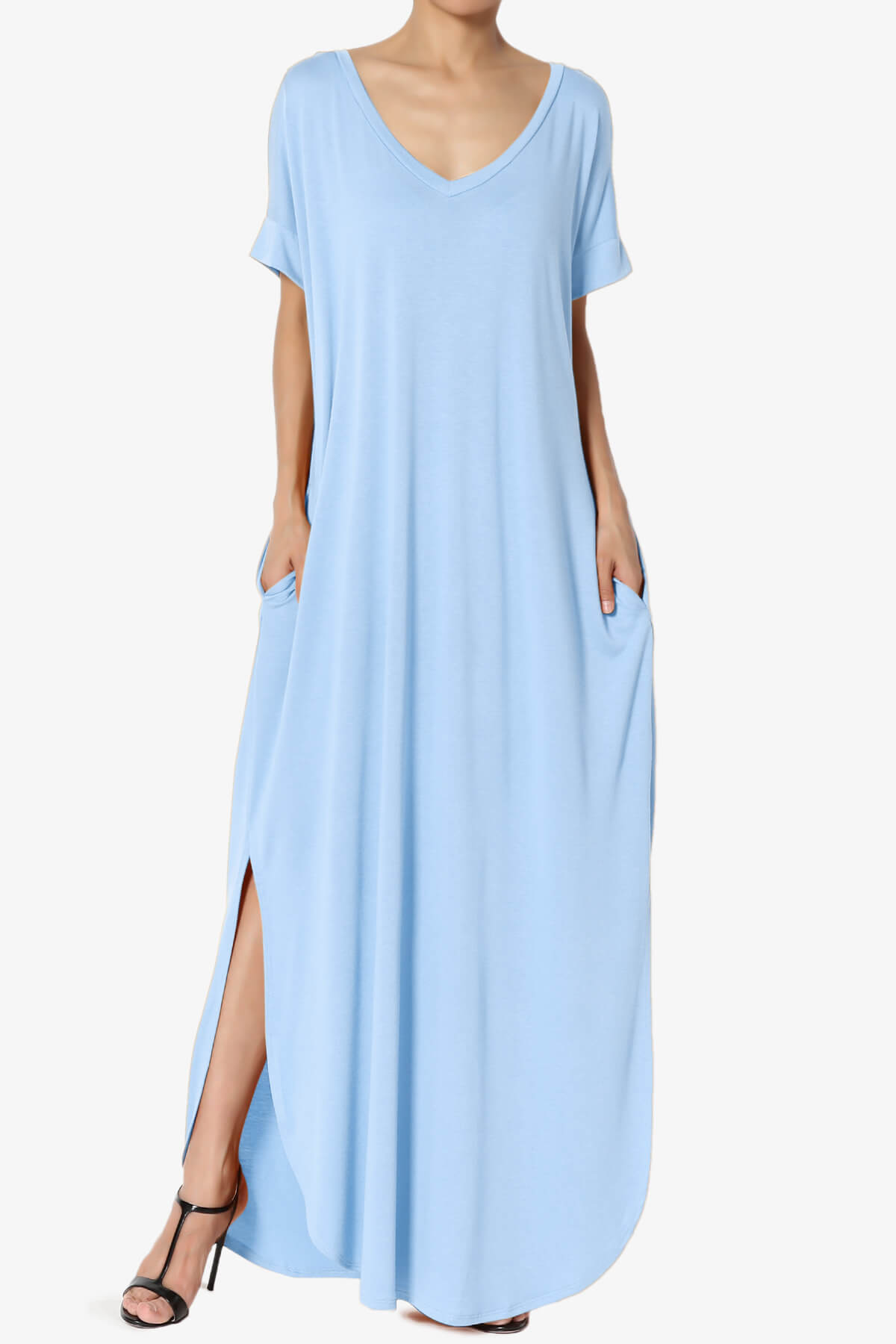 Lunar Pocket T-Shirt Maxi Dress LIGHT BLUE_1