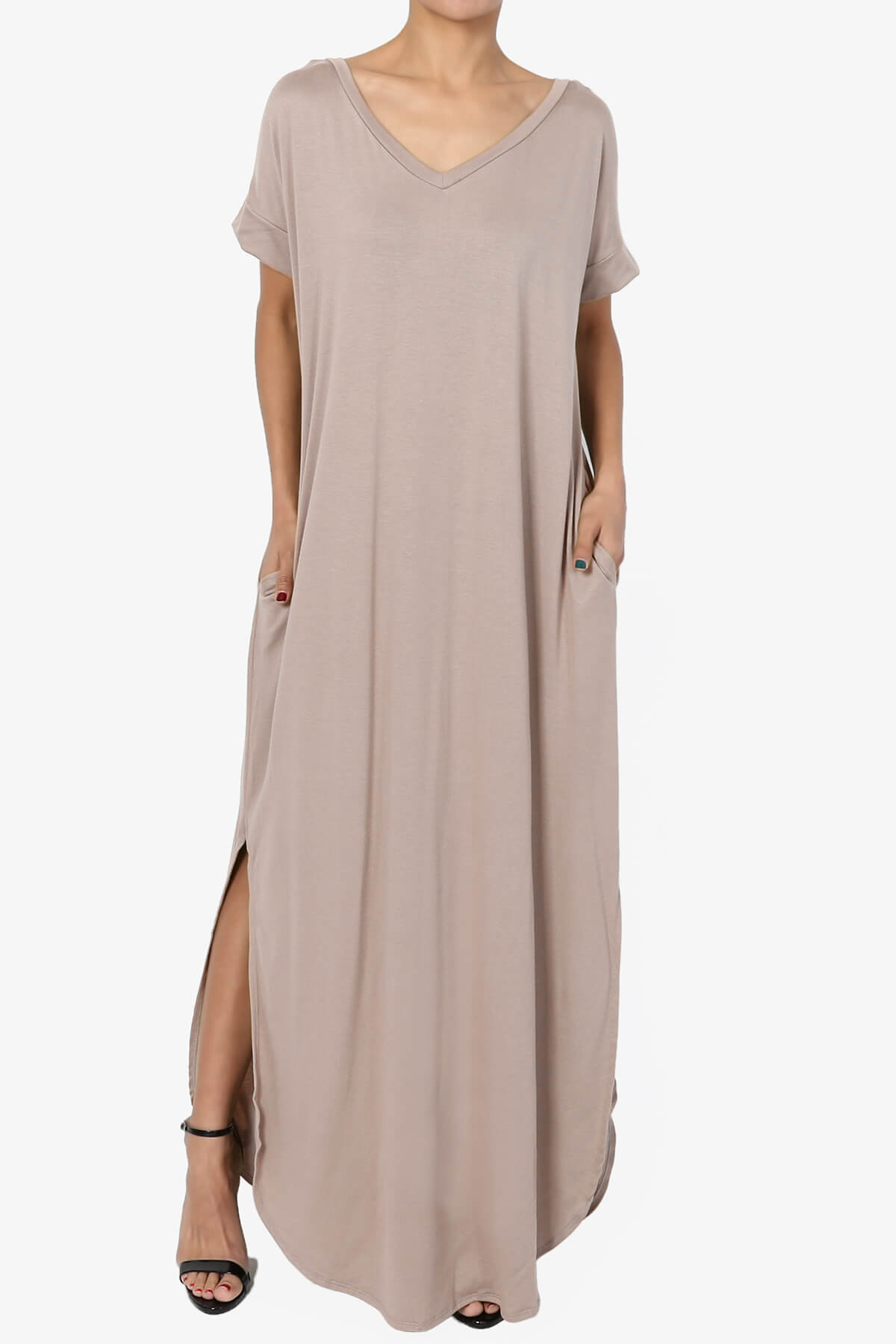 Lunar Pocket T-Shirt Maxi Dress LIGHT MOCHA_1