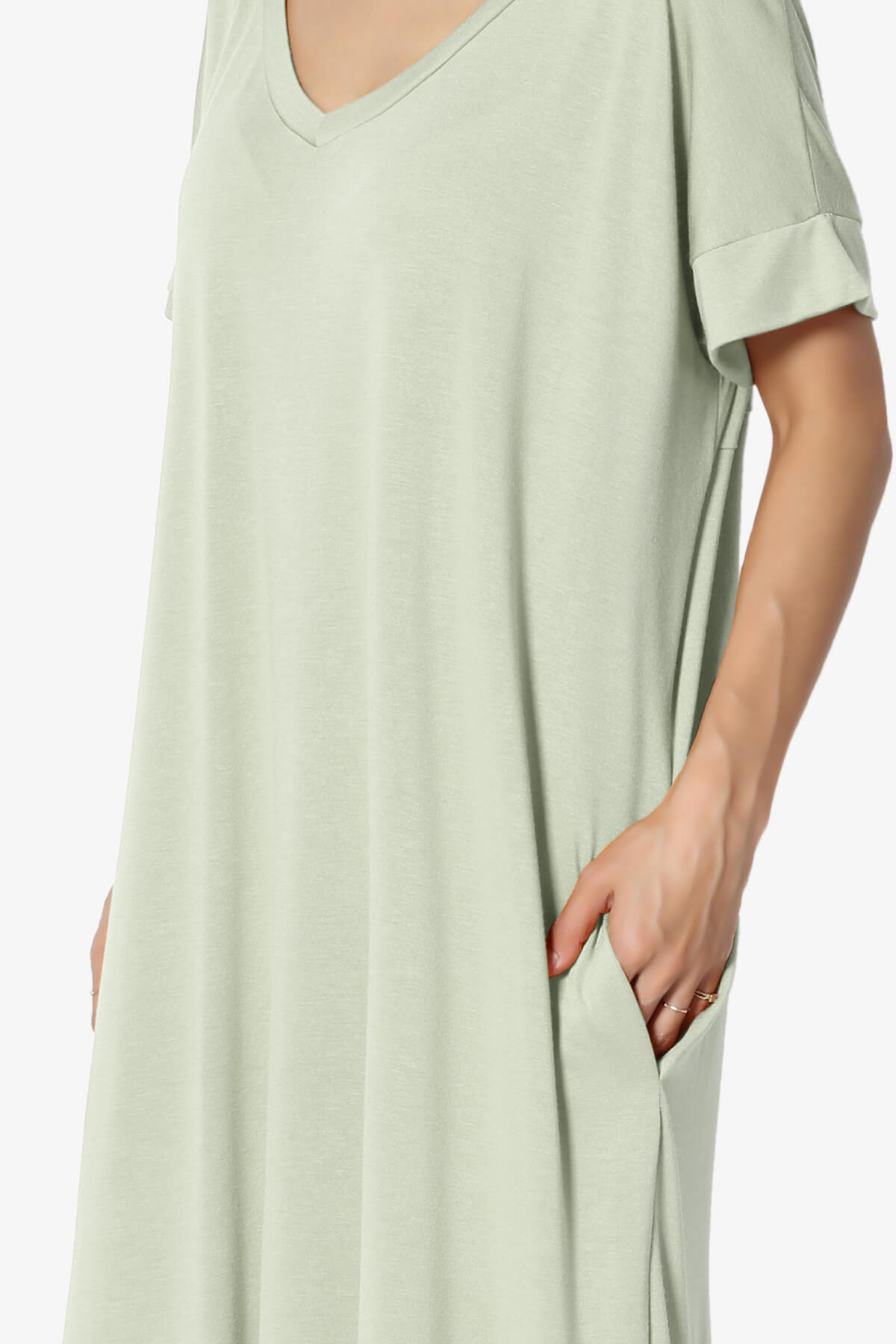 Lunar Pocket T-Shirt Maxi Dress LIGHT SAGE_5