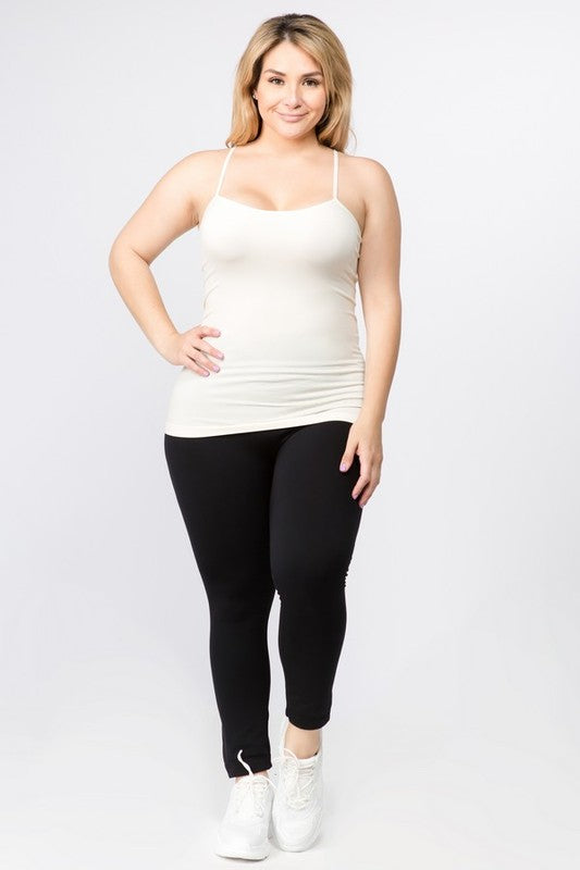 Yelete Seamless Long Spaghetti Strap Long Camisole Top