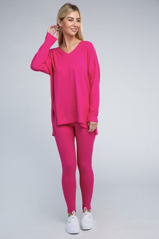 ZENANA Brushed DTY Microfiber Loungewear Set