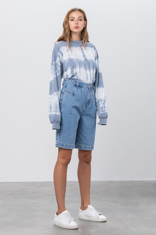 Insane Gene MEDIUM BLUE WASH DENIM MOM SHORTS