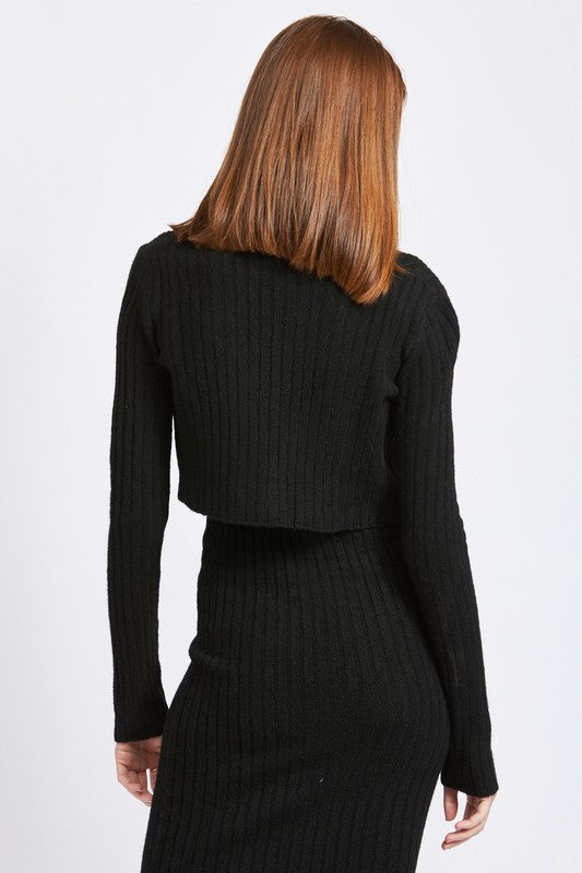 Emory Park CROPPED RIB CARDIGAN