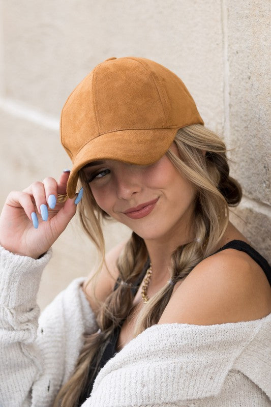Aili's Corner Suede Boyfriend Ball Cap Hat