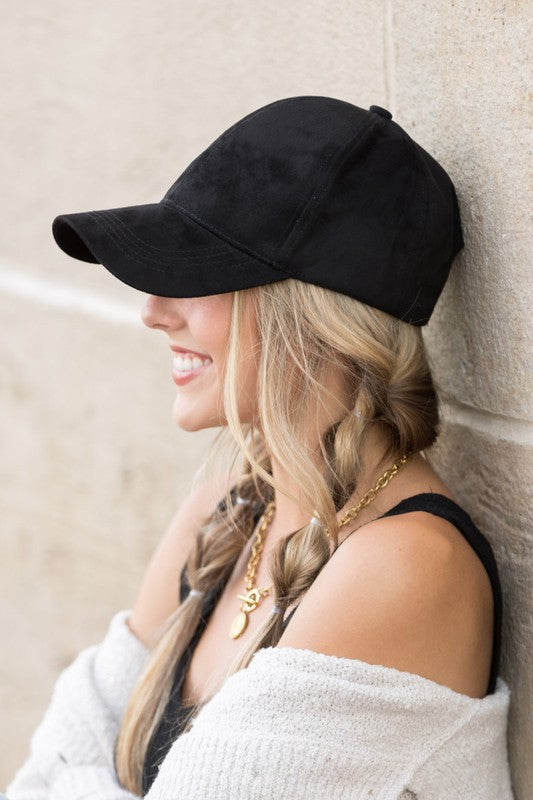 Aili's Corner Suede Boyfriend Ball Cap Hat