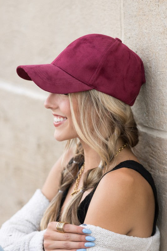 Aili's Corner Suede Boyfriend Ball Cap Hat