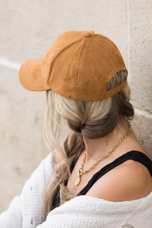 Aili's Corner Suede Boyfriend Ball Cap Hat