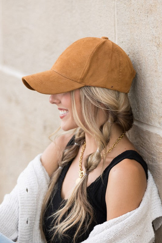 Aili's Corner Suede Boyfriend Ball Cap Hat