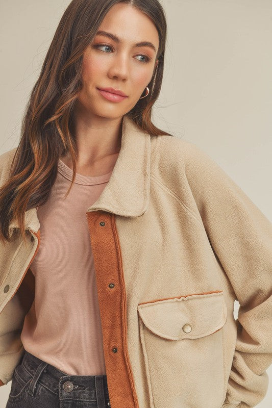 Aemi + Co So Cozy Oversized Bomber Jacket
