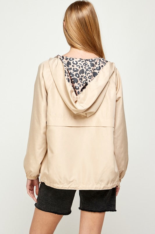 Sweet Generis REVERSIBLE CONTRAST PRINT ZIP UP WINDBREAKER HOODIE