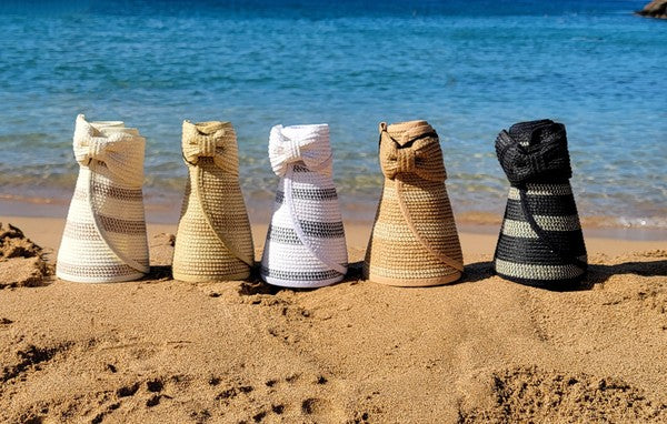 Aili's Corner Marled Stripe Roll up Bow Visor