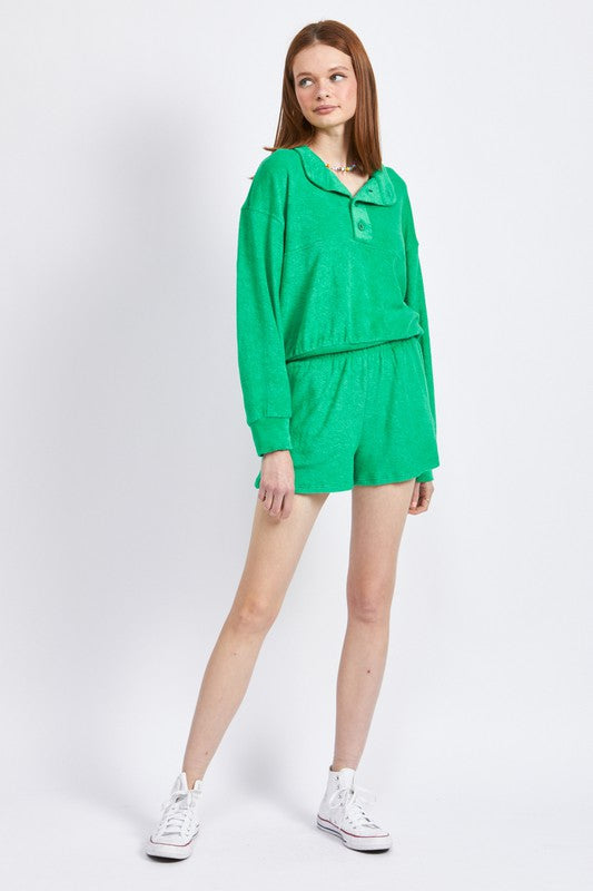 Emory Park BUTTON UP COLLARED TOP