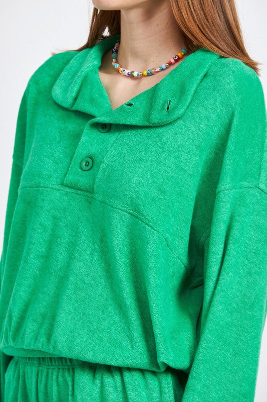 Emory Park BUTTON UP COLLARED TOP