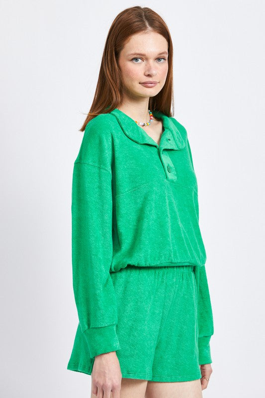 Emory Park BUTTON UP COLLARED TOP