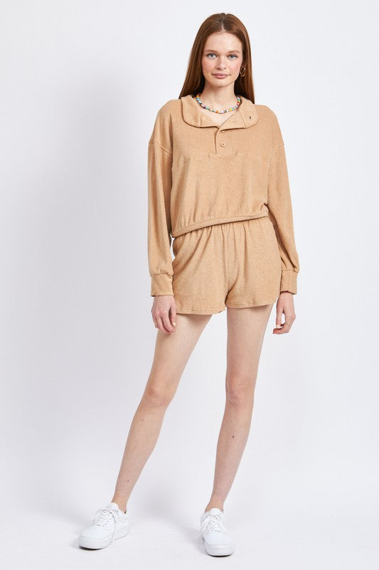 Emory Park BUTTON UP COLLARED TOP