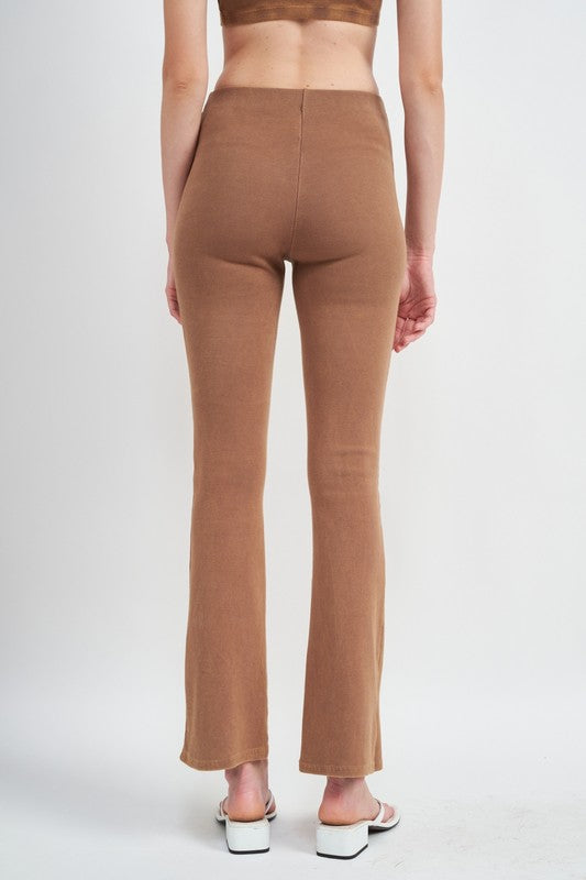 Emory Park HIGH WAIST RIB FLARED PANTS