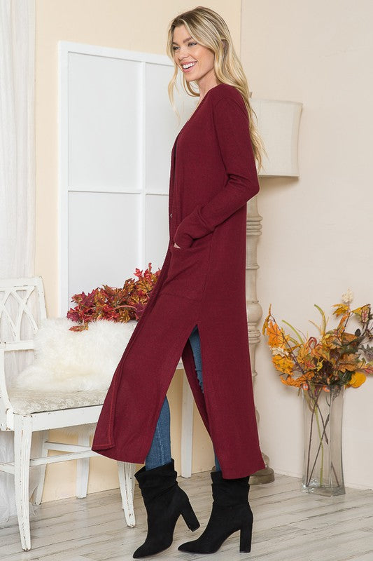 Orange Farm Brushed Rib Pocket Cardigan